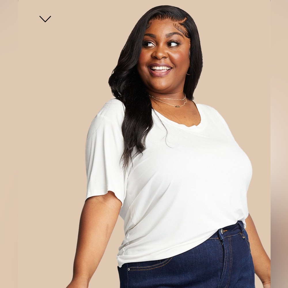 Able Mae Drapey tee white- size large
